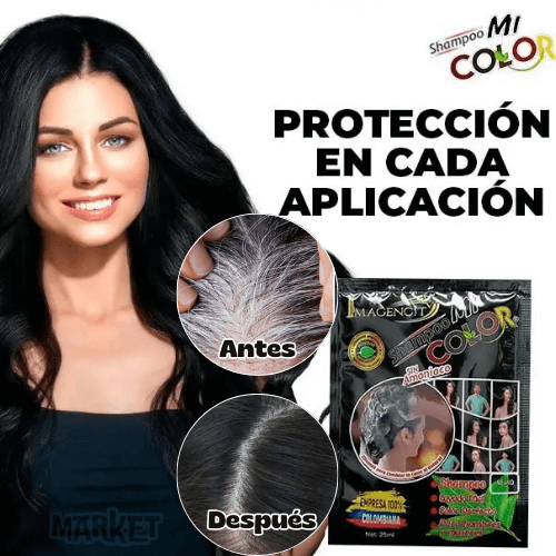 Shampoo Mi Color® – Perfecto Para Eliminar Las Canas al Instante + Mascarilla Negra GRATIS 🎁