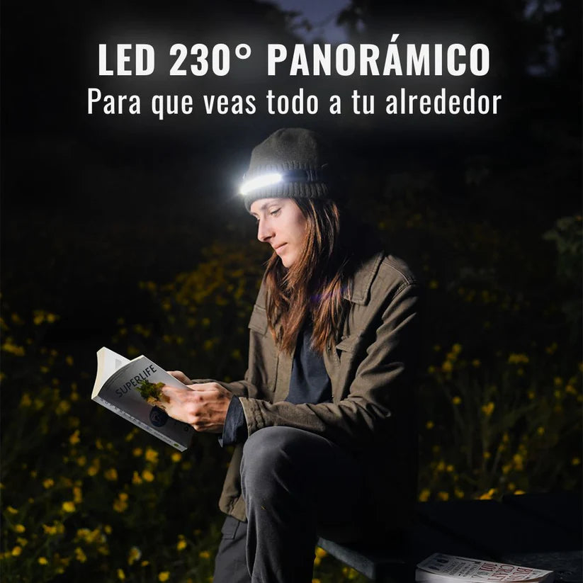 Linterna Frontal De Cabeza Con Sensor De Movimiento GlowMax®