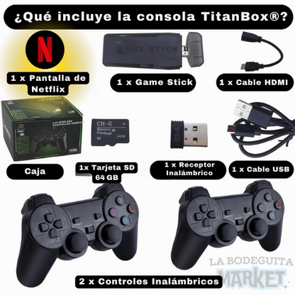TitanBox® Consola De Juegos Inalámbricos Ultra HD🔥+ Netflix De Regalo🎁
