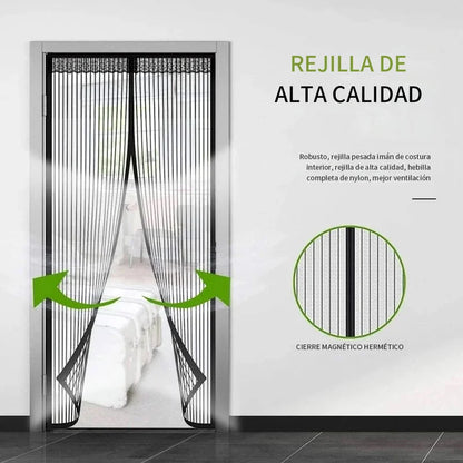 FlyStop® La novedosa cortina mosquitera de cierre automático