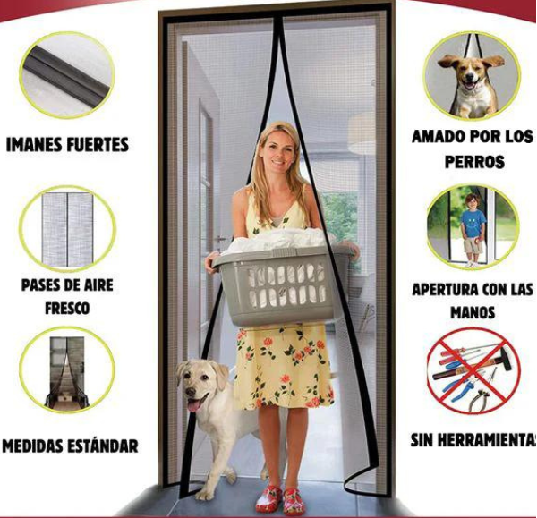 FlyStop® La novedosa cortina mosquitera de cierre automático